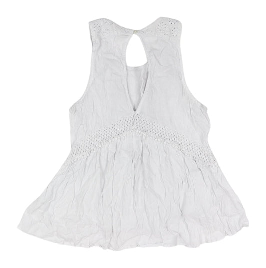 Hollister White Embroidered Camisole Tank Top, Size S