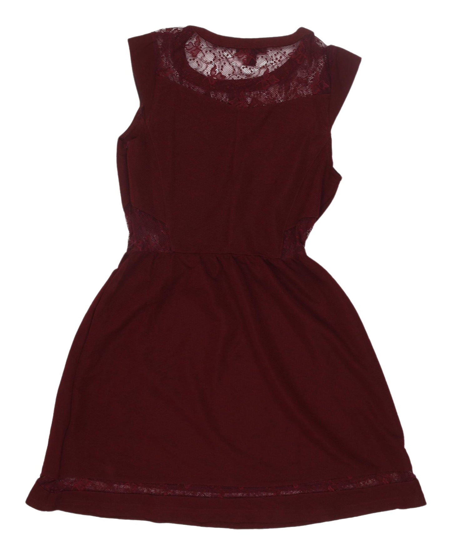 Jennyfer Women's Red Lace Fit & Flare Dress L