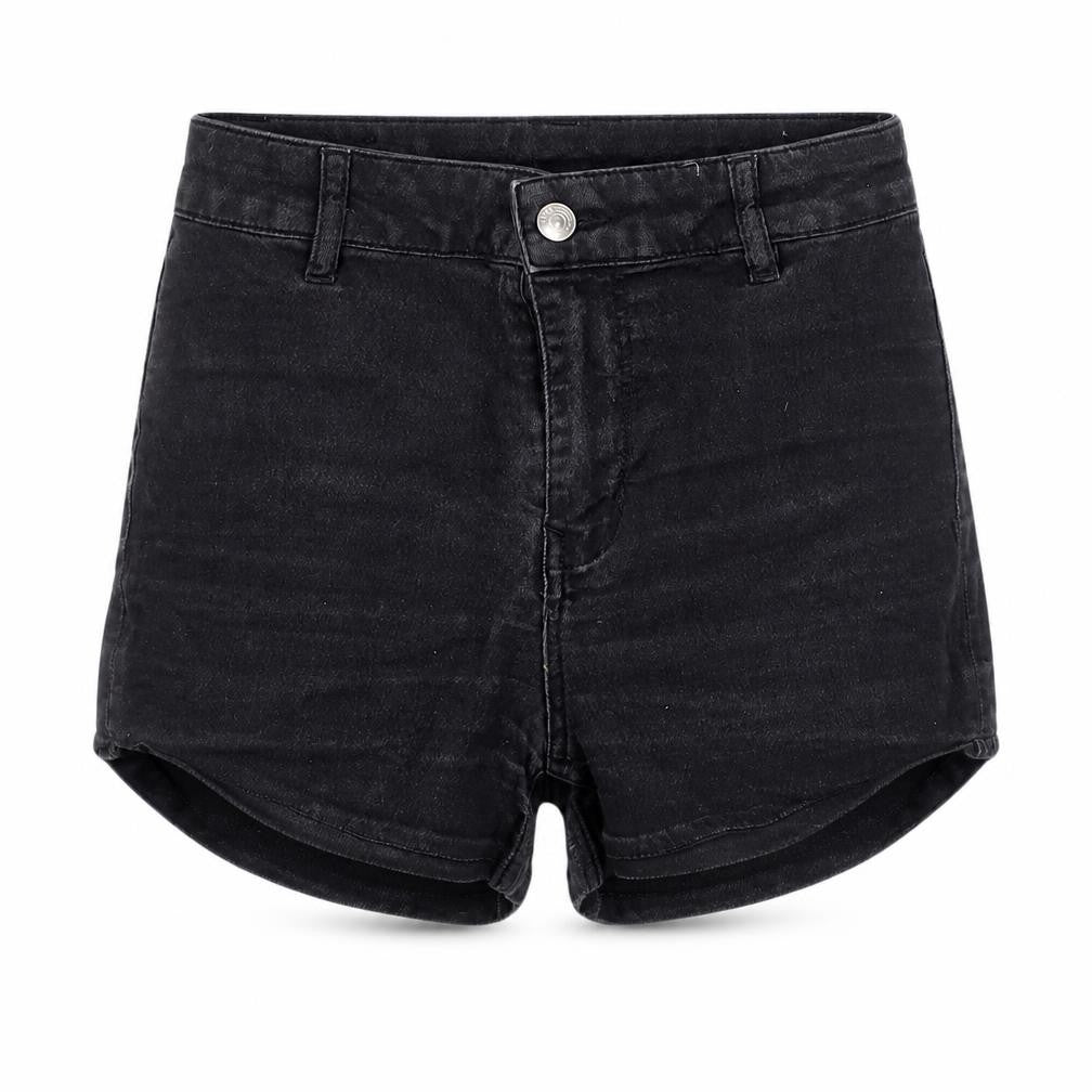 H&M Women's Black High-Rise Cut-Off Denim Shorts, Size 8