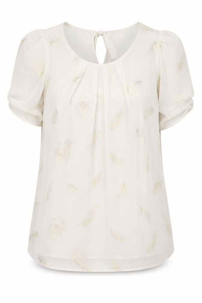 Wallis Women's Beige Short Sleeve Blouse Size 14