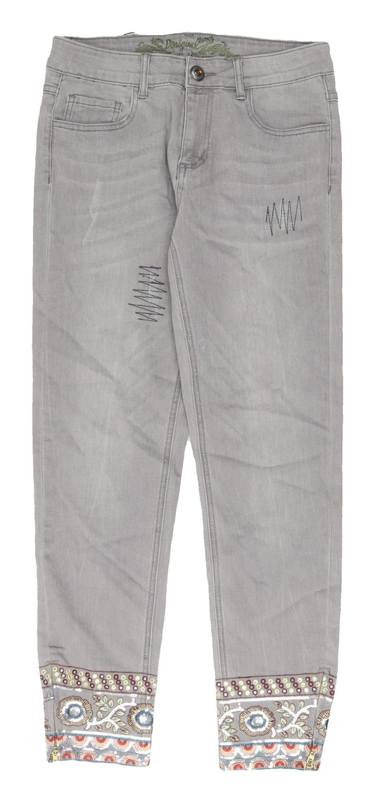 Desigual Women's Grey Cropped Jeans Size 28
