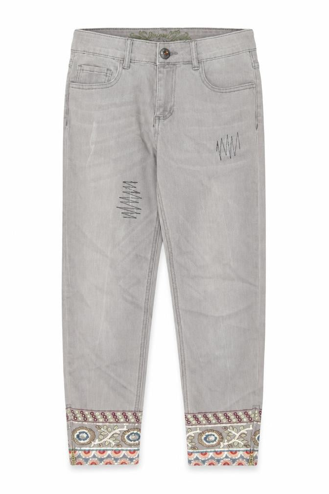 Front view of Desigual Women's Grey Cropped Jeans, size 28