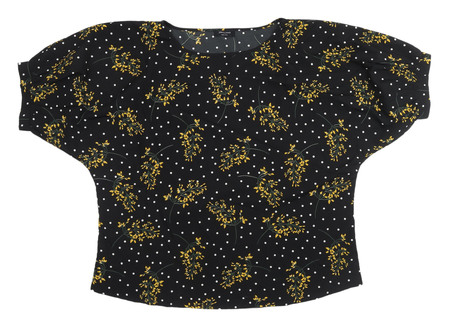 JD Williams Women's Black Floral Kimono Blouse Size 18