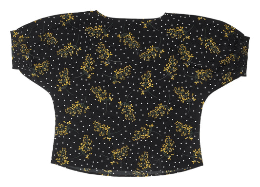 JD Williams Women's Black Floral Kimono Blouse Size 18