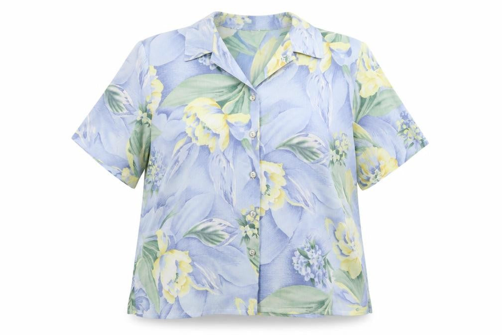 Allison Daley Women's Blue Floral Button-Up Shirt