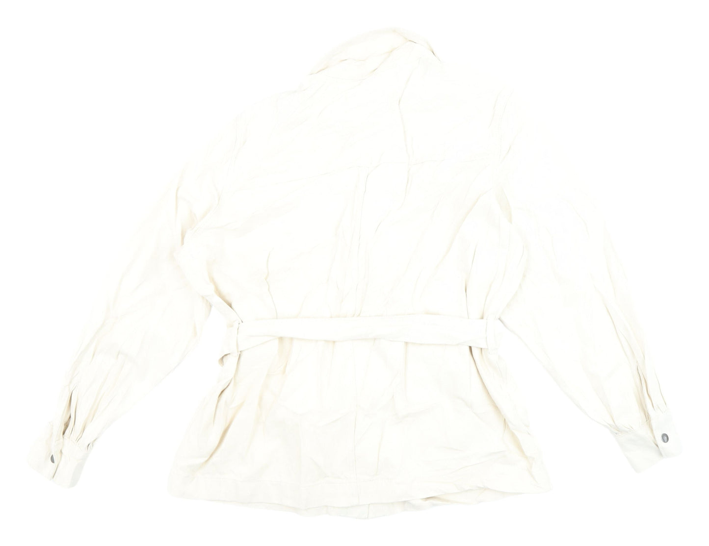 Marks and Spencer Women's Ivory Cotton Belted Jacket 16