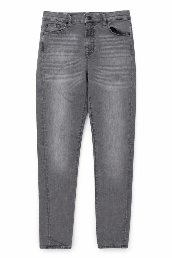 Front view of 7 For All Mankind Grey Skinny Slim Jeans -, size 10