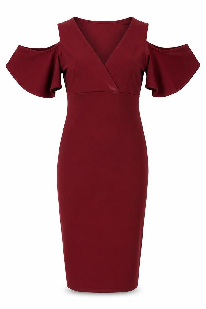 Girls Womens on Film Red Bodycon Dress, UK 8, Classic Elegance