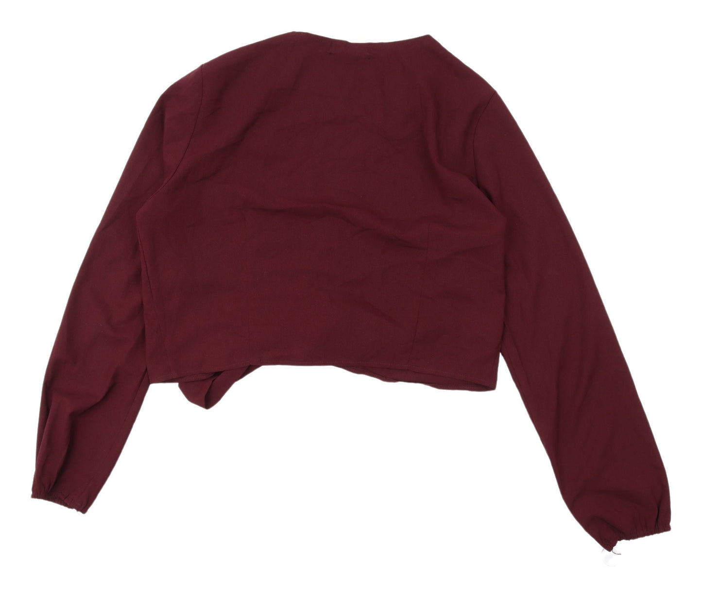 Missguided Women's Red Wrap Blouse, Size 16, Casual Style
