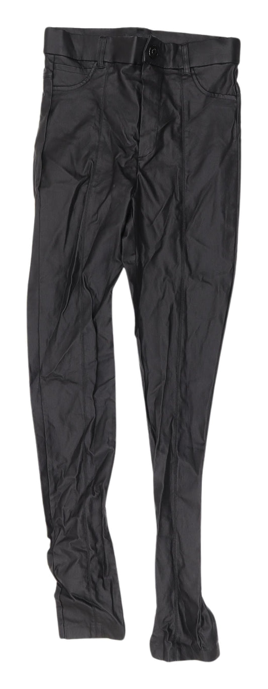 Zara Women's Black Skinny Faux Leather Jeggings