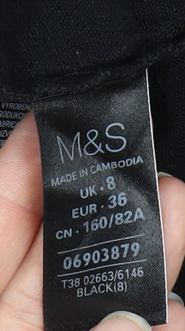 Marks and Spencer Women's Black V-Neck Blouse Size 8