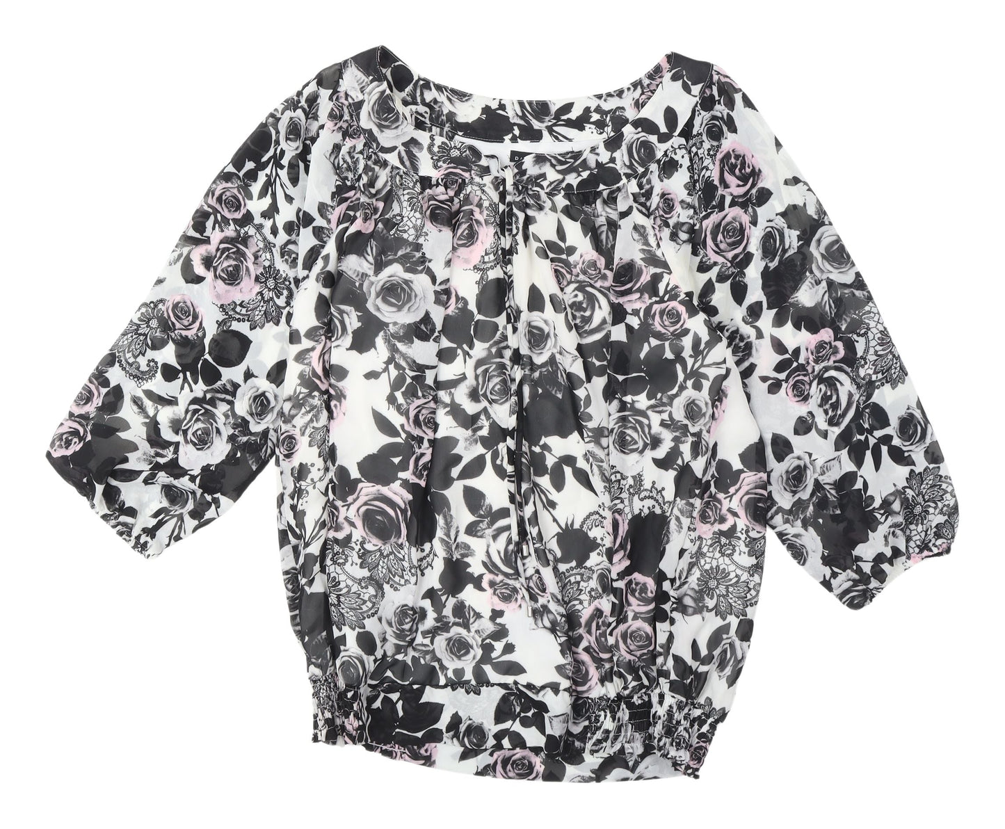 David Emanuel Floral Blouse Women's Size 6 Balloon Style