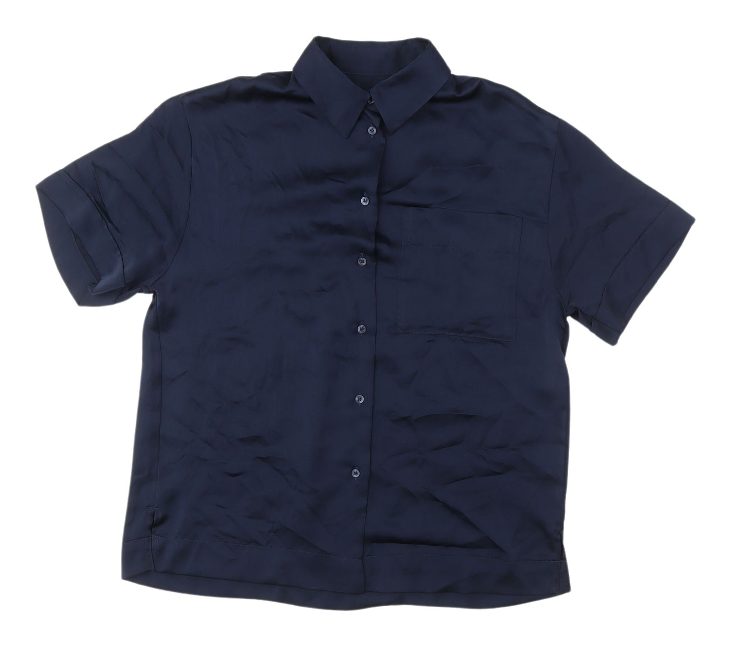 Marks & Spencer Blue Button-Up Shirt, Size 8, Women's Casual