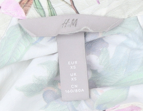 H&M Women's XS Multicoloured Floral Blouse