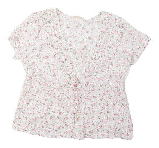 Dolce Dolce Women’s White Floral Blouse Size 22