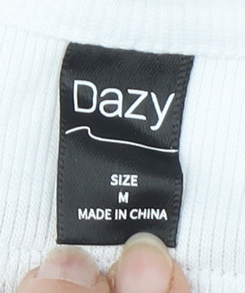 Dazy Women's Grey Cropped T-Shirt M Casual Spring
