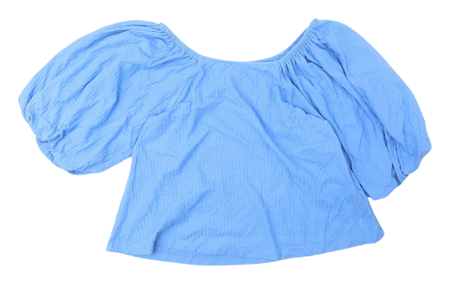 Next Blue Off the Shoulder Blouse, Size 10, Balloon Sleeve
