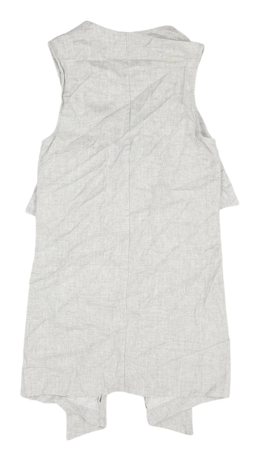 New Look Women's Grey Waistcoat Size 6 Linen Blend