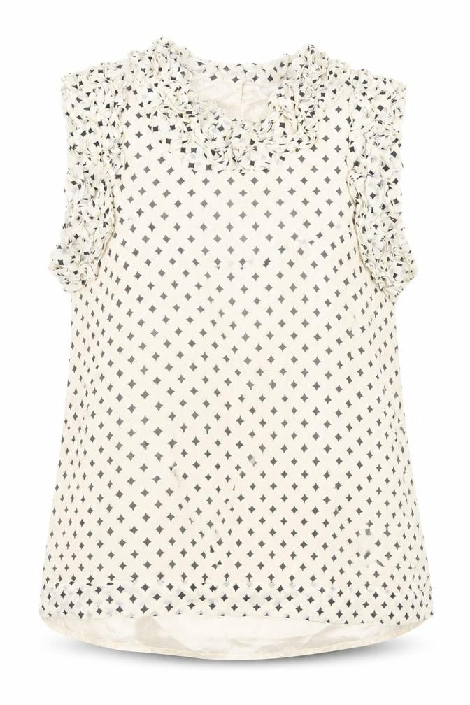 Womens UK Size 8 French Connection Ivory Modal Blend Blouse