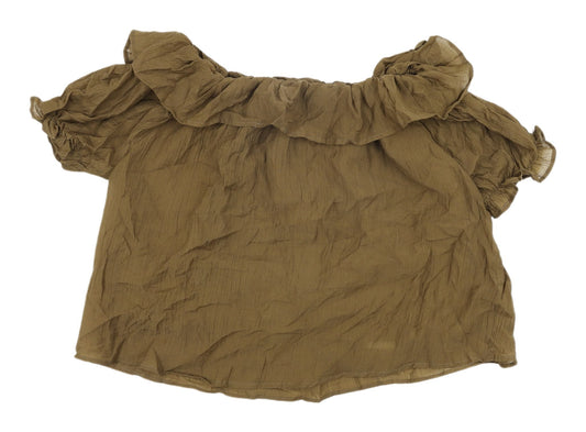 Cider Women's Brown Off the Shoulder Blouse - Size S
