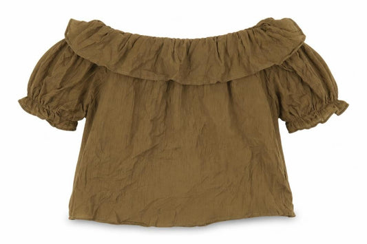 Womens UK Size S Cider Brown Polyester Blouse