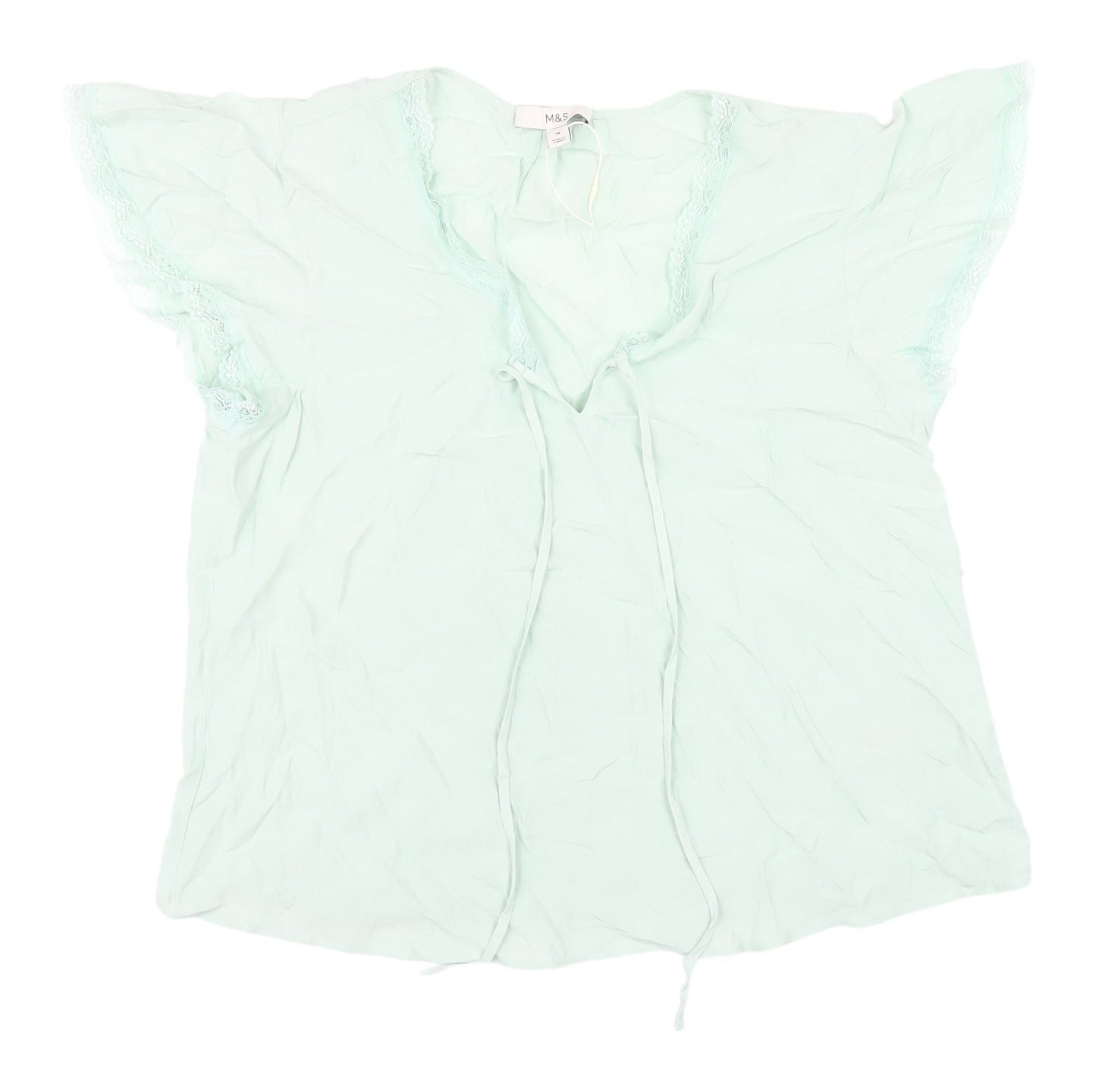Marks and Spencer Women's Green Flutter Sleeve Blouse Size 12