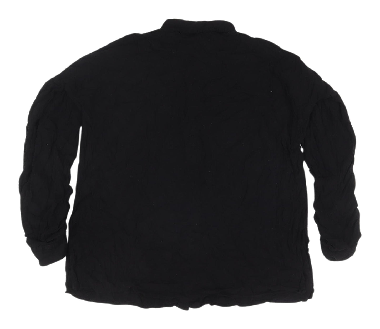 MISSPAP Women's Black Button-Up Long Sleeve Shirt