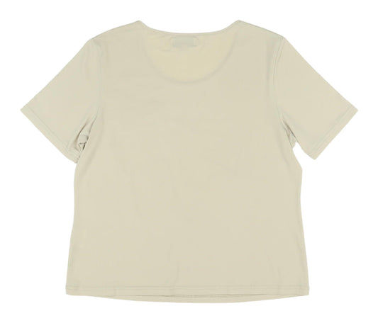 Anne Smith Women's Beige Floral T-Shirt, M, Casual Style