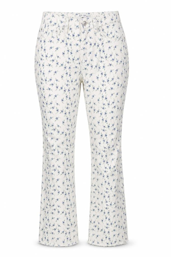 Primark Women's White Floral Straight Jeans Size 8