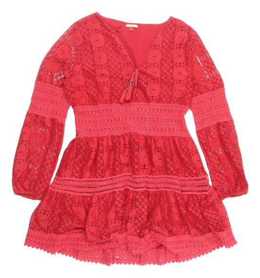 Joe Browns Red Lace Short A-Line Dress, Size 10