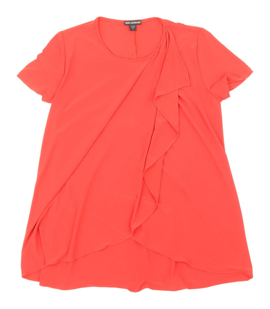Nina Leonard Women's Red Tunic Blouse M