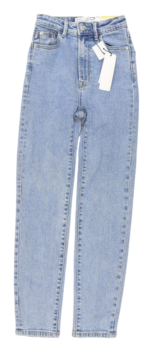 Stradivarius Women's Blue Slim Mom Jeans Size 4 New