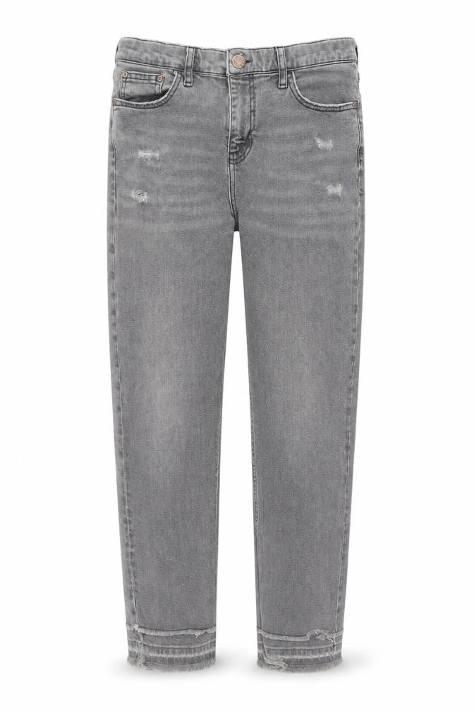 River Island Women's Grey Distressed Straight Jeans Size 10