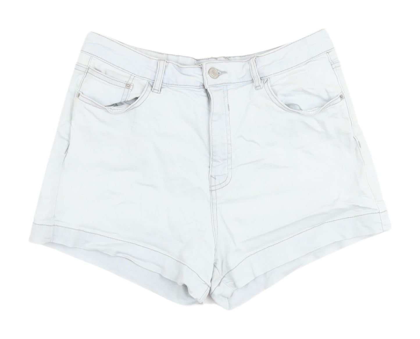 Pull&Bear Women's White Denim Shorts Size 14