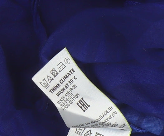 Marks & Spencer Blue Floral Button-Up Shirt, UK 14