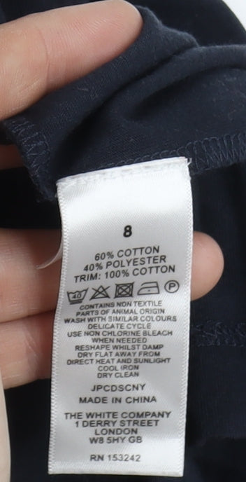 The White Company Black Button-Up Shirt Women Size 8