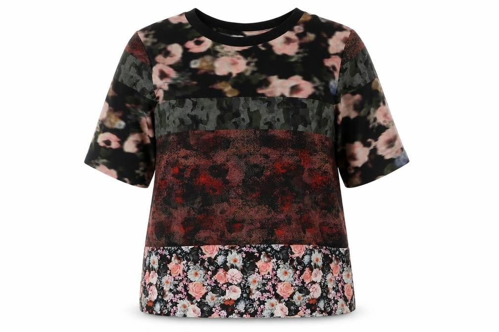 Topshop Multicoloured Floral Women's T-Shirt, Size 6, Spring