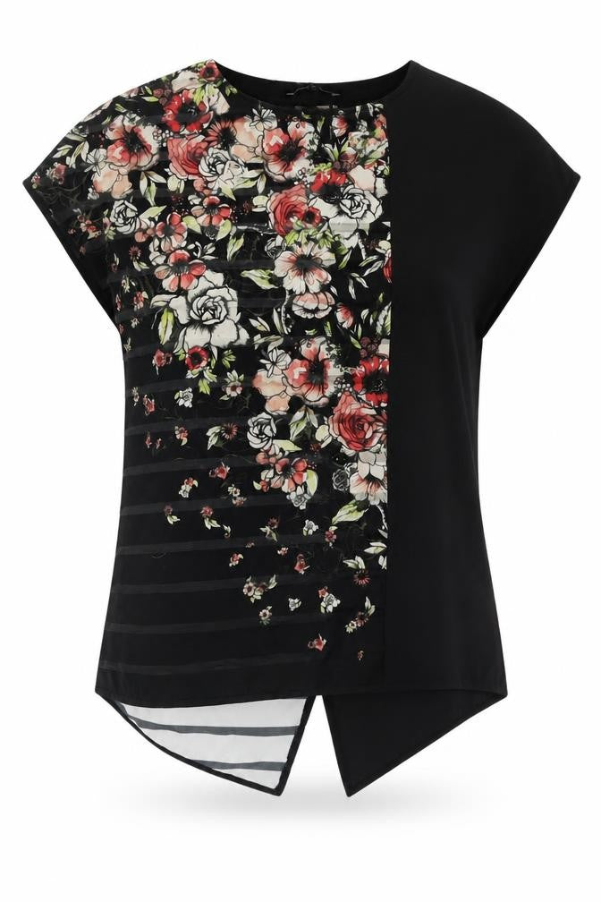 Next Women's Floral Black Blouse, Size 10