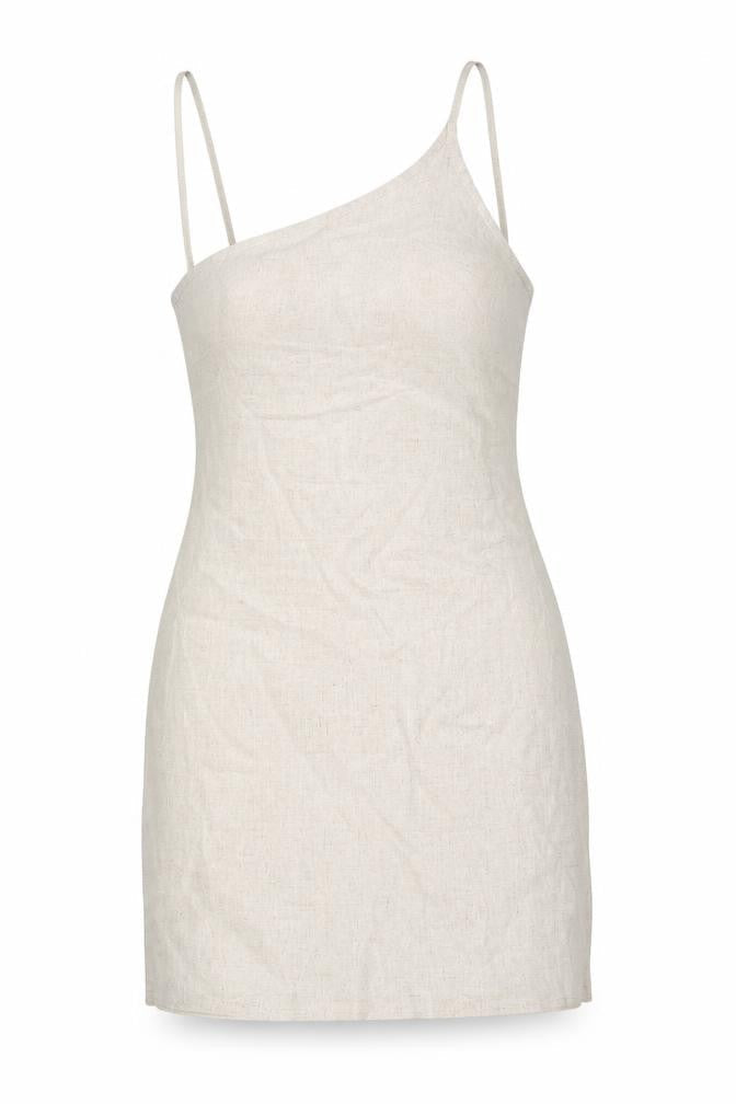 Front view of PRETTYLITTLETHING White Slip Dress -, size 6
