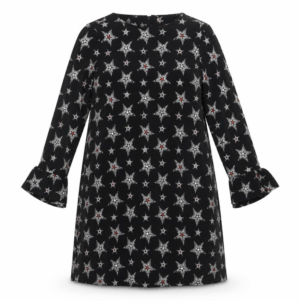 Next Women's Black Star Print Shift Dress Size 10