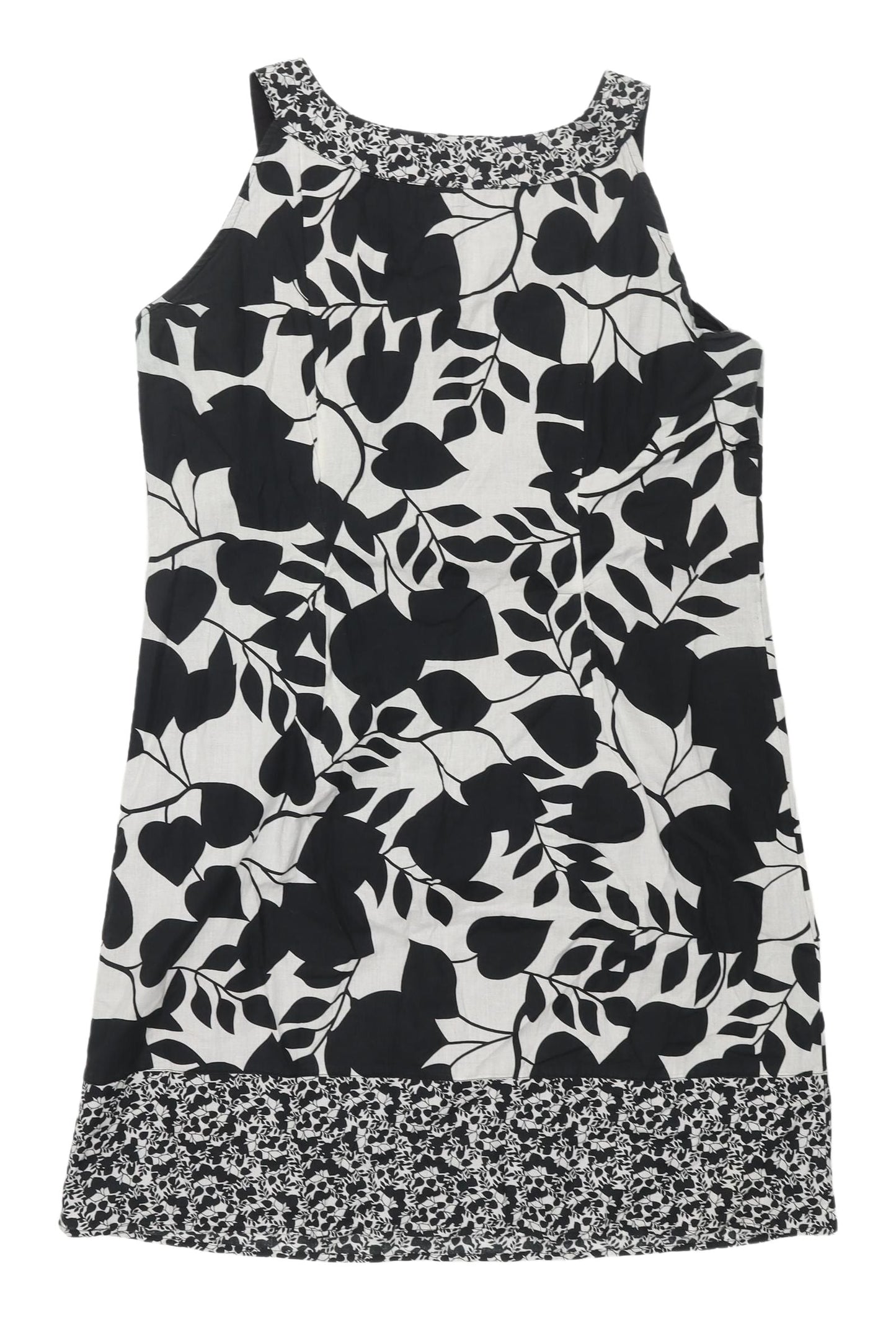 Promod Women's Black Beaded Floral Shift Dress Size 12