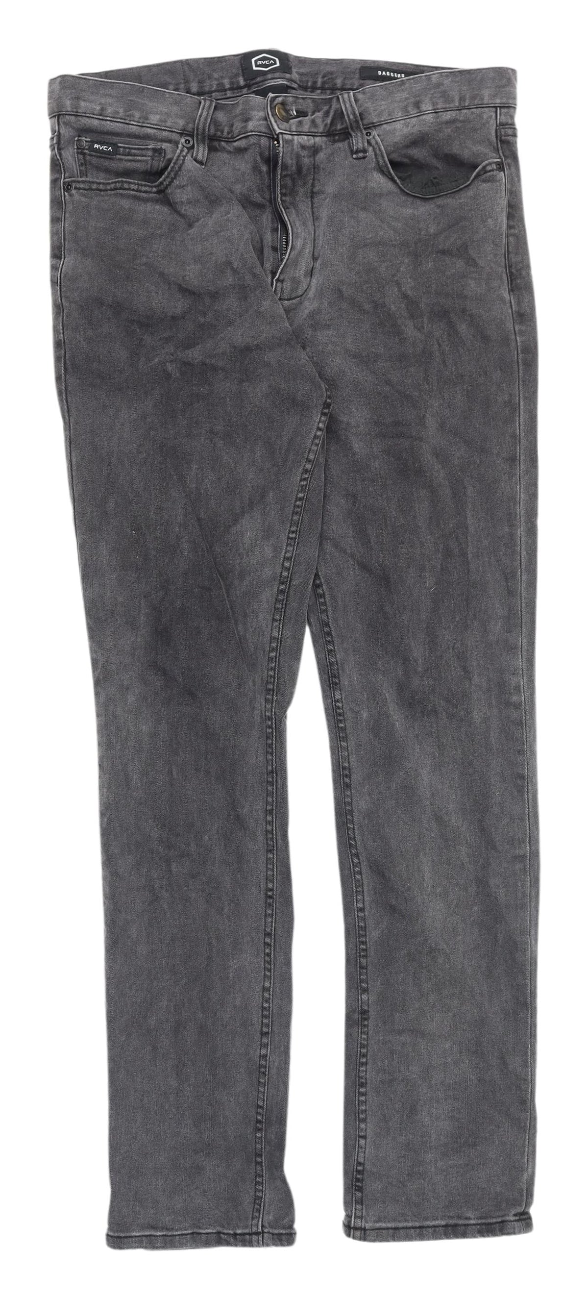 RVCA  Womens Grey Straight Jeans - Size 10, Charcoal Wash