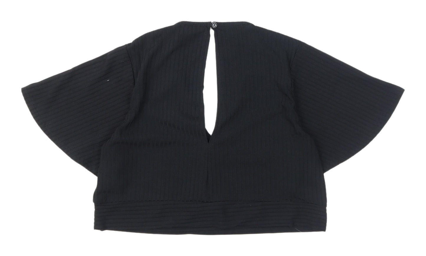 New Look Black Cropped Blouse Women UK Size 18