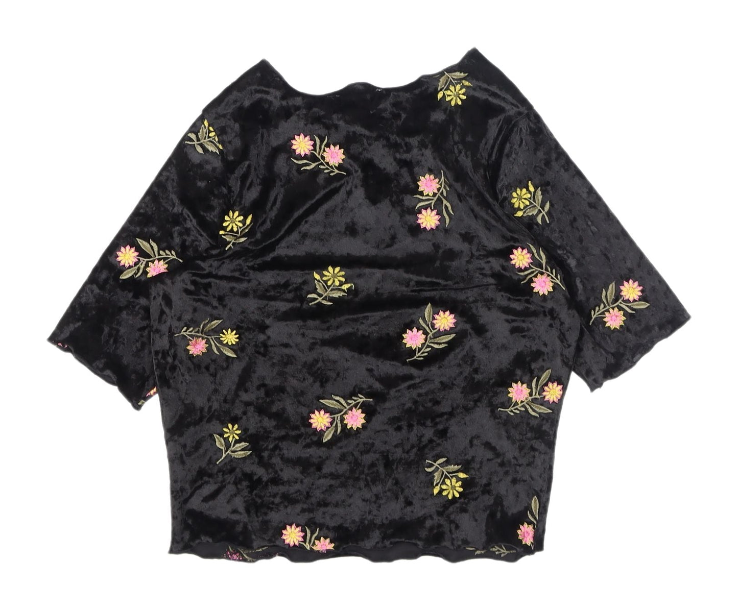 ASOS Women's Black Floral Embroidered Blouse Size 6