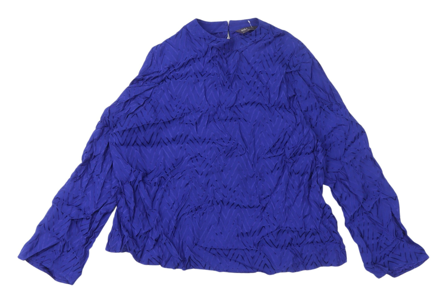 Marks and Spencer Women's Blue Viscose Blouse UK 16