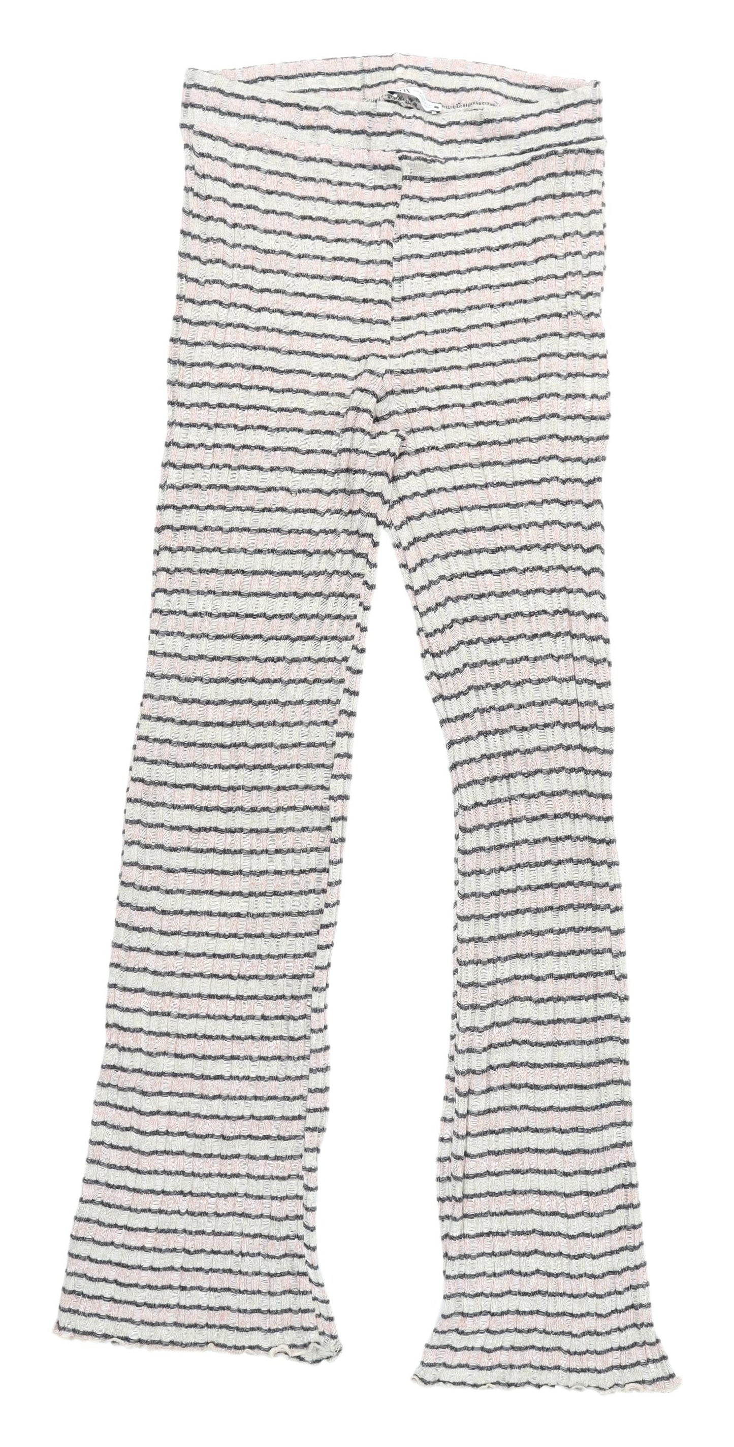 Zara Women's Multicoloured Striped Trousers M