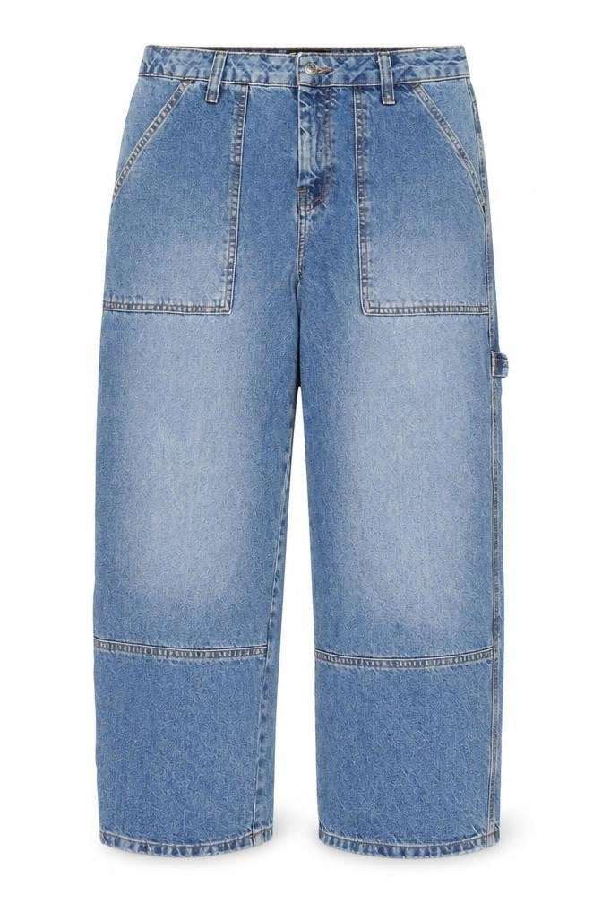 ASOS Womens Blue Denim Cargo Jeans - Relaxed Fit, Size 30