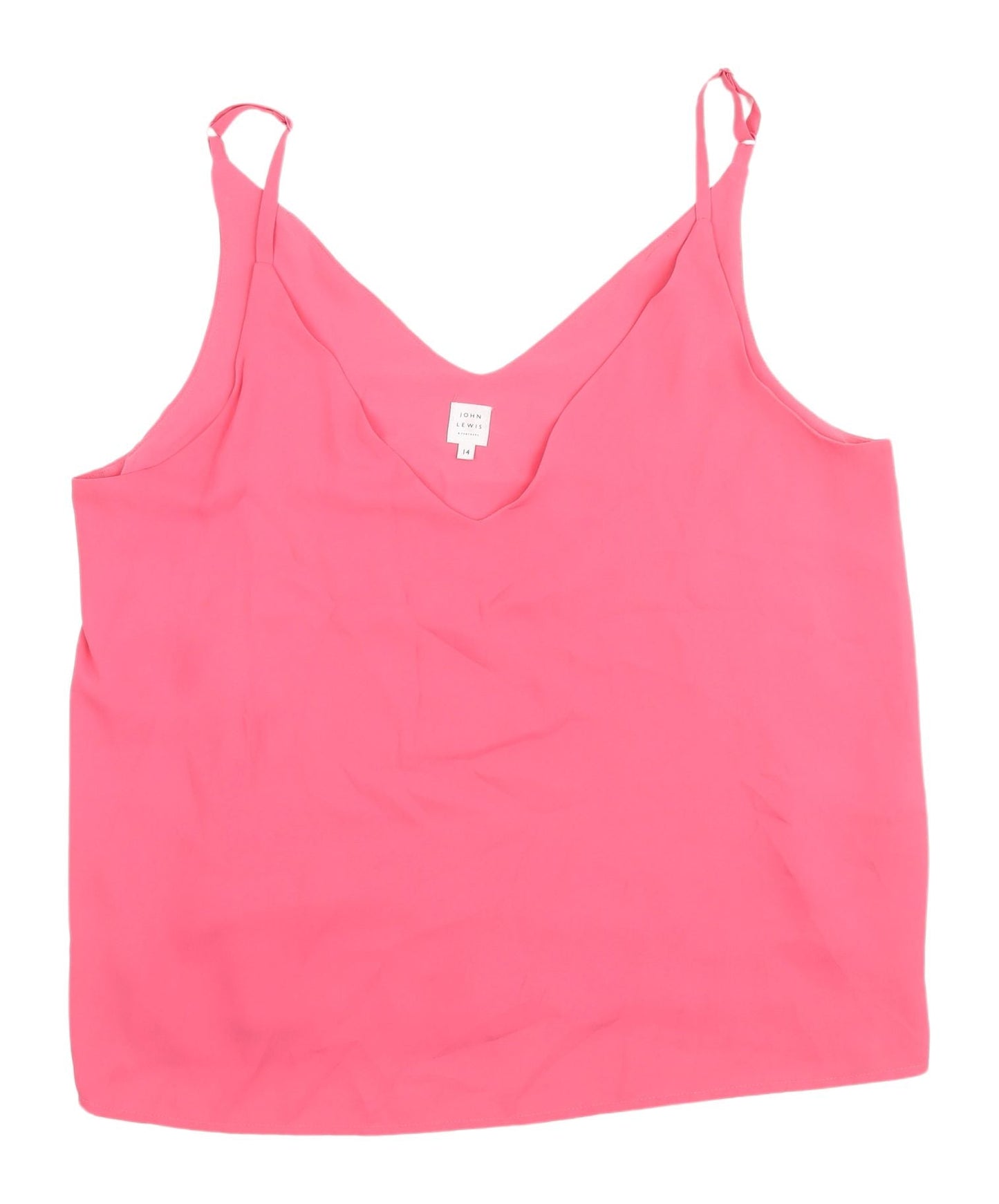 John Lewis Pink Camisole Tank, Size 14, Women's Relaxed Fit