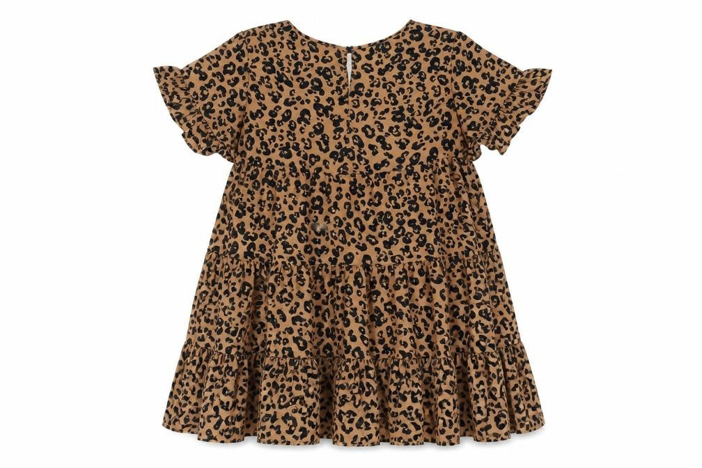 Front view of Cameo Rose Brown Animal Print Trapeze Dress M