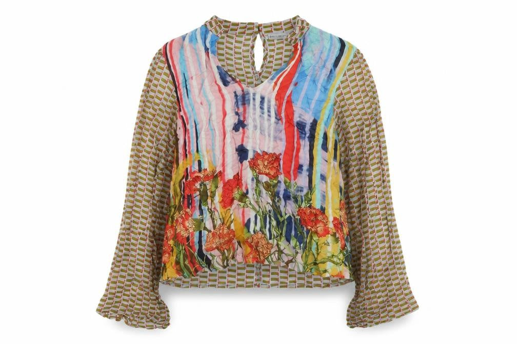 Front view of Conditions Apply Multicoloured Floral Tunic Blouse - M
